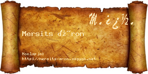 Mersits Áron névjegykártya
