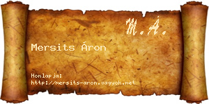 Mersits Áron névjegykártya